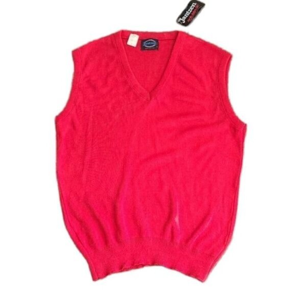 NWT Deadstock Vintage 70s Jantzen Red Sweater Vest - Picture 1 of 10